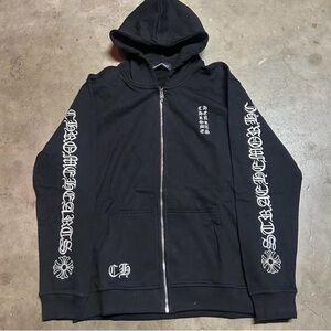 Chrome Hearts Black Zip Up Sweater